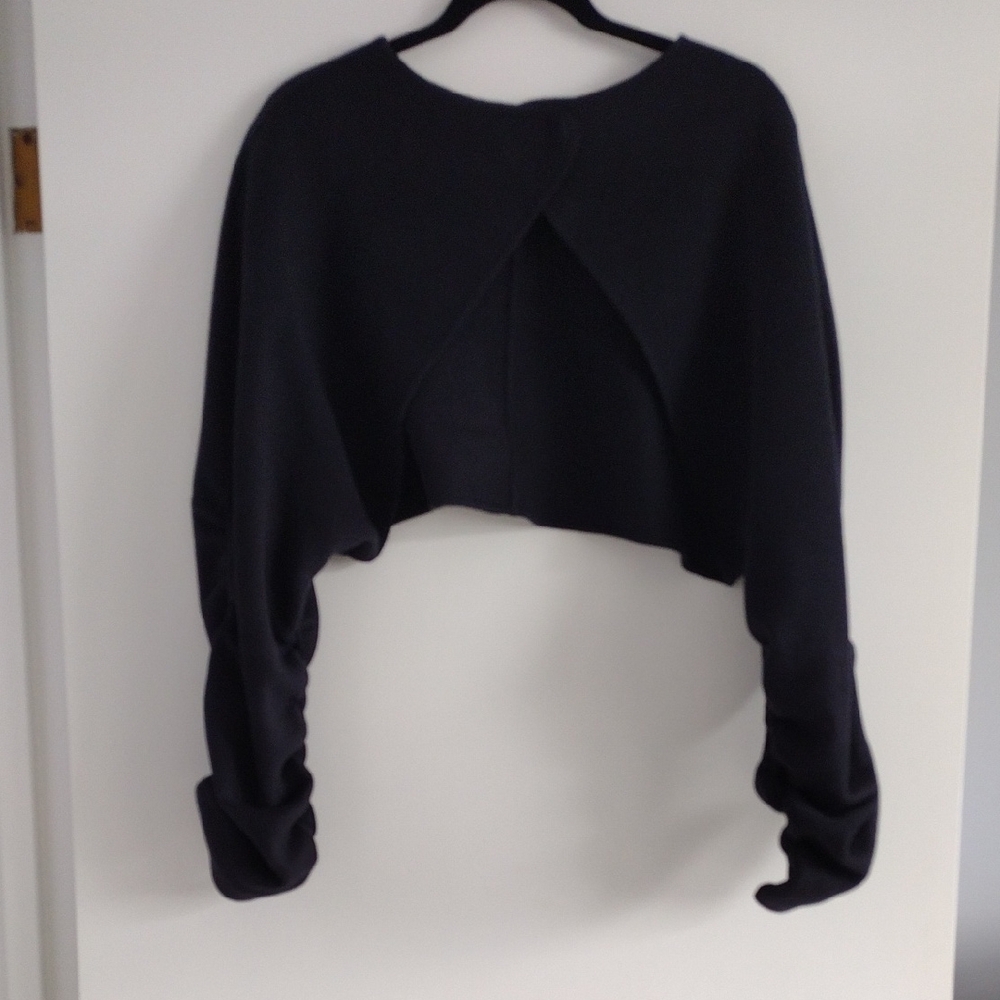COS Open-Back Wool Bolero Jacket. EUC. Navy. Size M/L - Picture 6 of 9